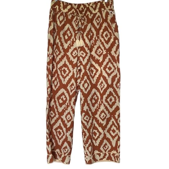 Haute Hippie Wide Leg Tribal Boho Cotton Pants Size Medium - Picture 1 of 9